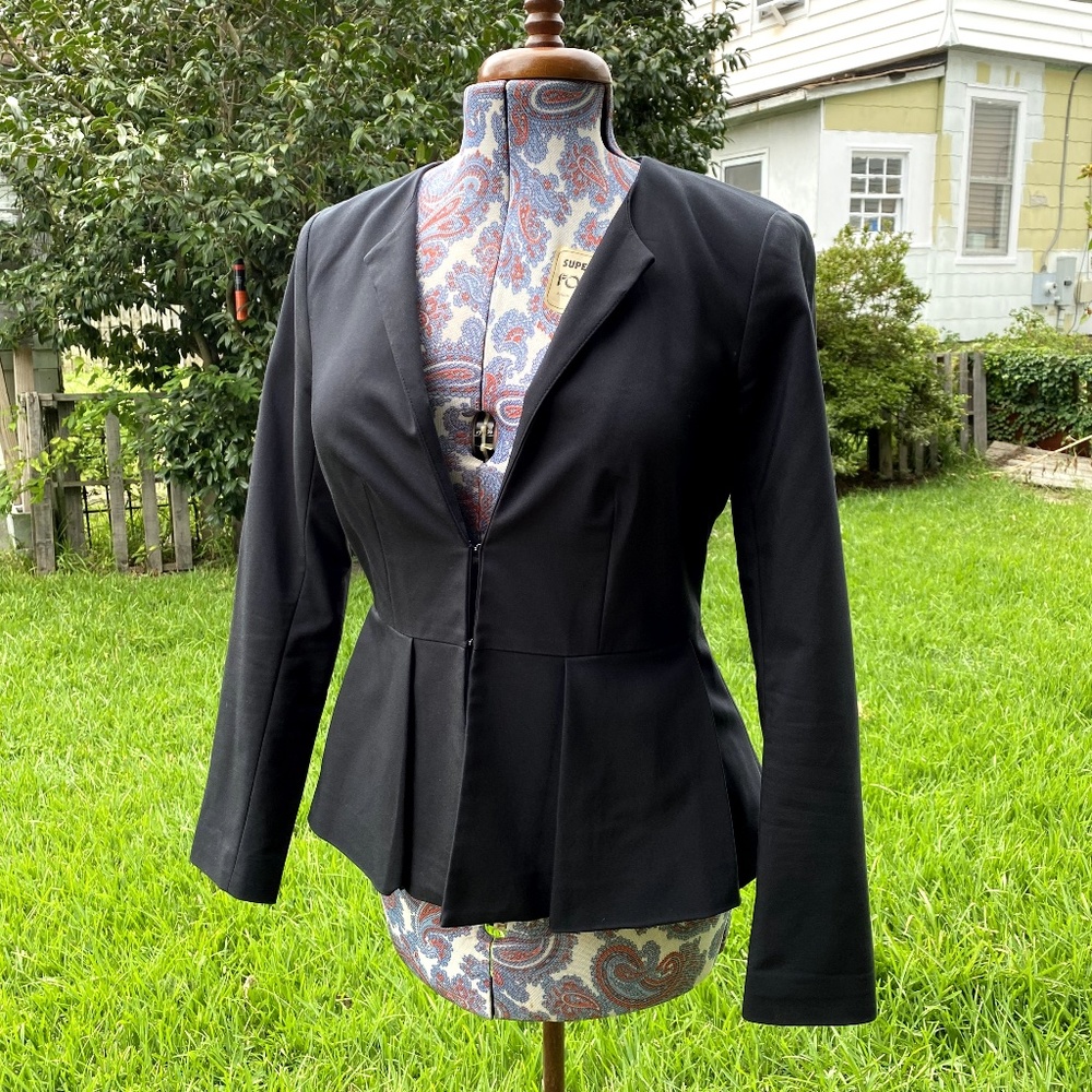 Meeting-Ready Black Peplum Blazer